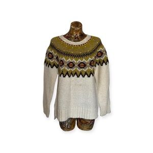 J. Jill sweater wool blend yellow red medium